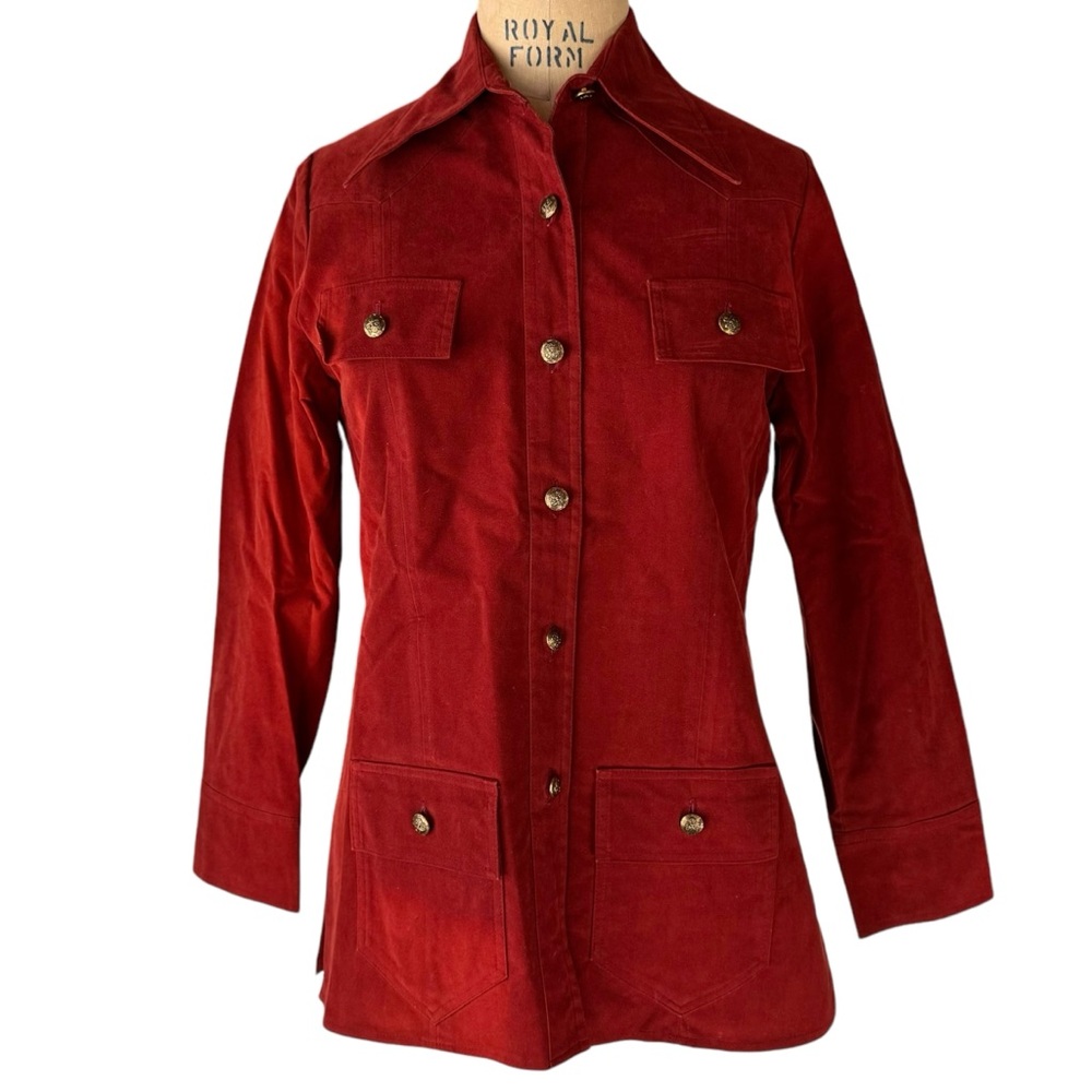 Vintage 70s Red Suede Suit - Picture 2 of 16